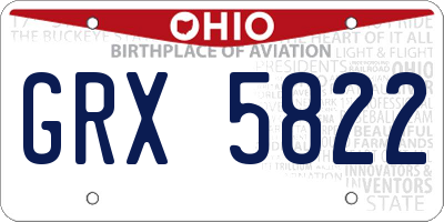 OH license plate GRX5822
