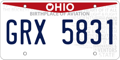 OH license plate GRX5831