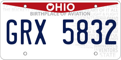 OH license plate GRX5832