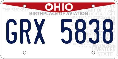 OH license plate GRX5838