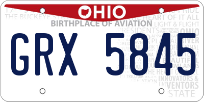 OH license plate GRX5845