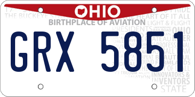OH license plate GRX5851