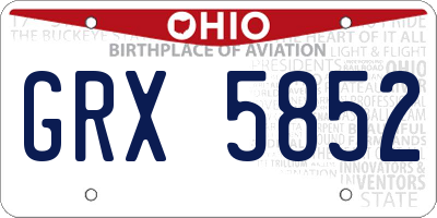 OH license plate GRX5852