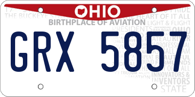 OH license plate GRX5857