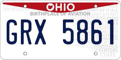 OH license plate GRX5861