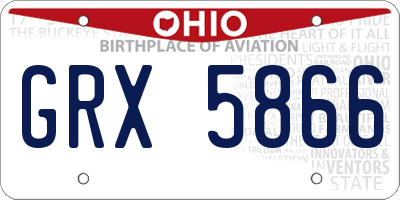 OH license plate GRX5866