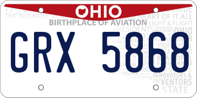 OH license plate GRX5868