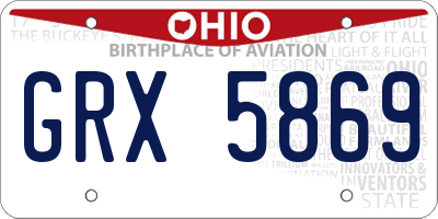 OH license plate GRX5869