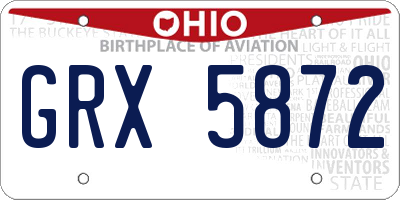 OH license plate GRX5872