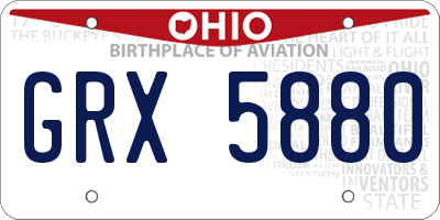 OH license plate GRX5880