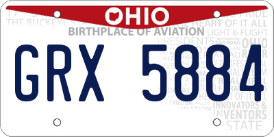 OH license plate GRX5884