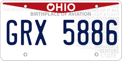 OH license plate GRX5886