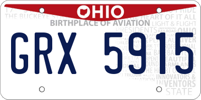 OH license plate GRX5915