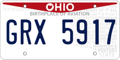 OH license plate GRX5917