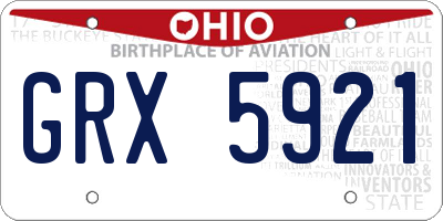 OH license plate GRX5921