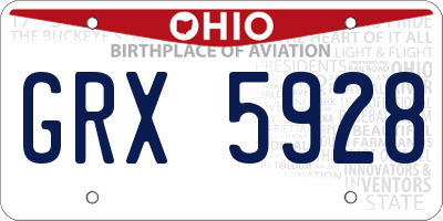 OH license plate GRX5928