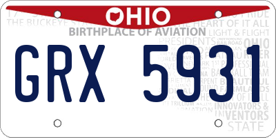 OH license plate GRX5931