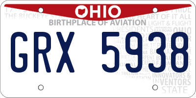 OH license plate GRX5938
