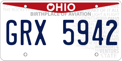 OH license plate GRX5942