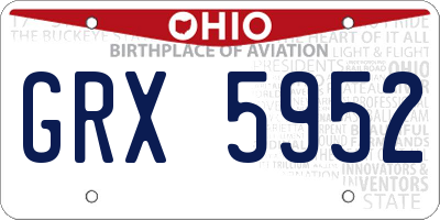 OH license plate GRX5952