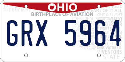 OH license plate GRX5964