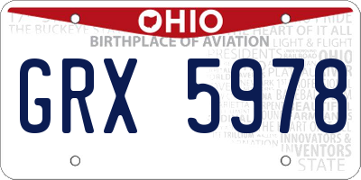 OH license plate GRX5978