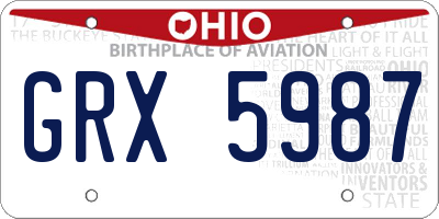 OH license plate GRX5987