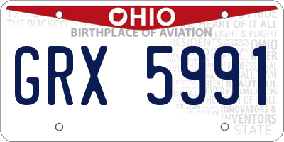 OH license plate GRX5991