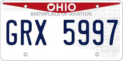 OH license plate GRX5997