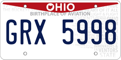 OH license plate GRX5998