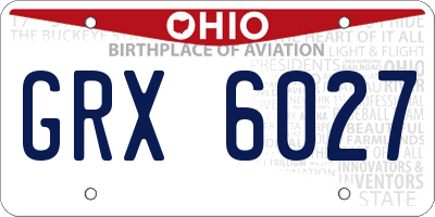 OH license plate GRX6027