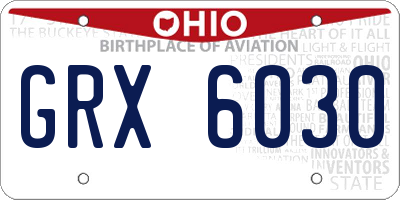 OH license plate GRX6030