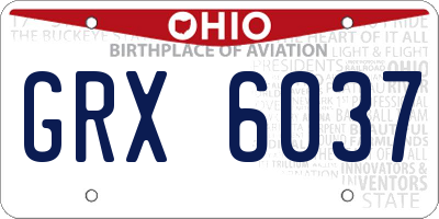 OH license plate GRX6037