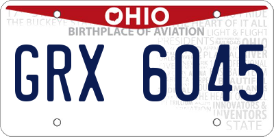 OH license plate GRX6045