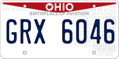 OH license plate GRX6046