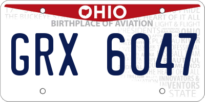 OH license plate GRX6047