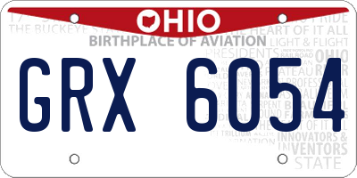 OH license plate GRX6054