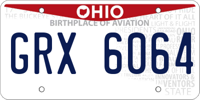 OH license plate GRX6064