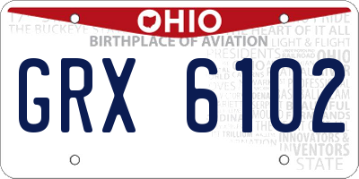 OH license plate GRX6102