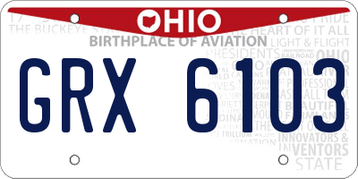 OH license plate GRX6103