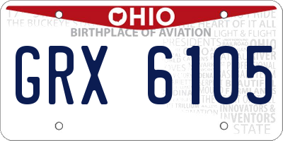 OH license plate GRX6105