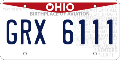OH license plate GRX6111