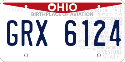 OH license plate GRX6124