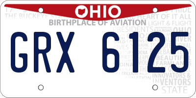 OH license plate GRX6125