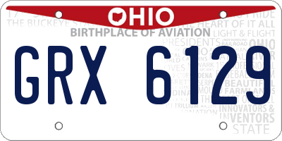 OH license plate GRX6129