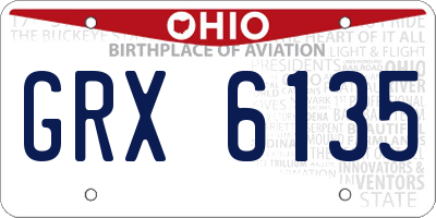 OH license plate GRX6135