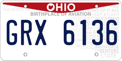 OH license plate GRX6136