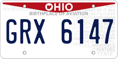 OH license plate GRX6147