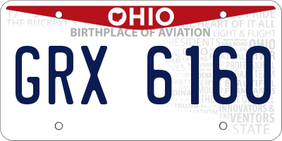 OH license plate GRX6160
