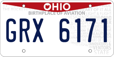 OH license plate GRX6171